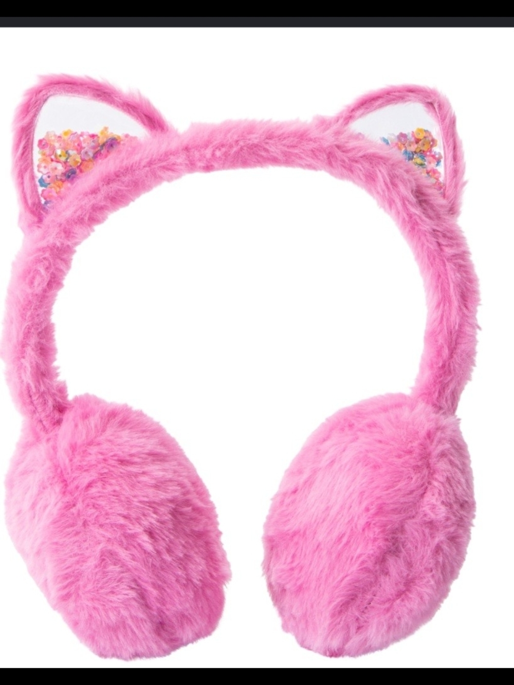 Pink Faux Fur Earmuffs Bluetooth Wireless Headphones with Microphone